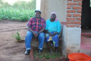 Dr. Tembo with his mother A Enelesi Kabinda or a NyaNthula in the village in Dec. 2011
