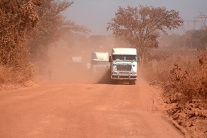 The trucks caused so much dust on the Chingola Solwezi Road.